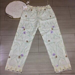VTG Sherrie Bloom Peter Noviello CHETTA B EVENING Beaded Embroidered Silk PANTS